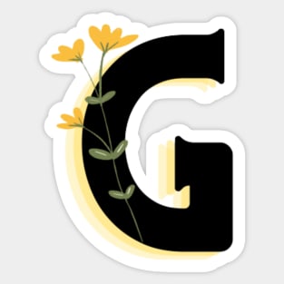 G Floral Monogram Sticker Sticker